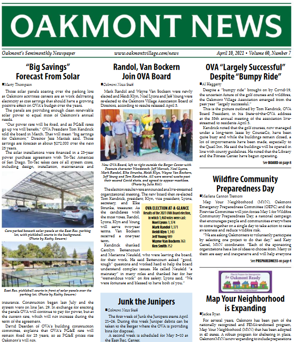 Newspaper Oakmont Village