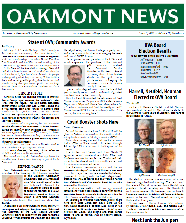 Newspaper Oakmont Village